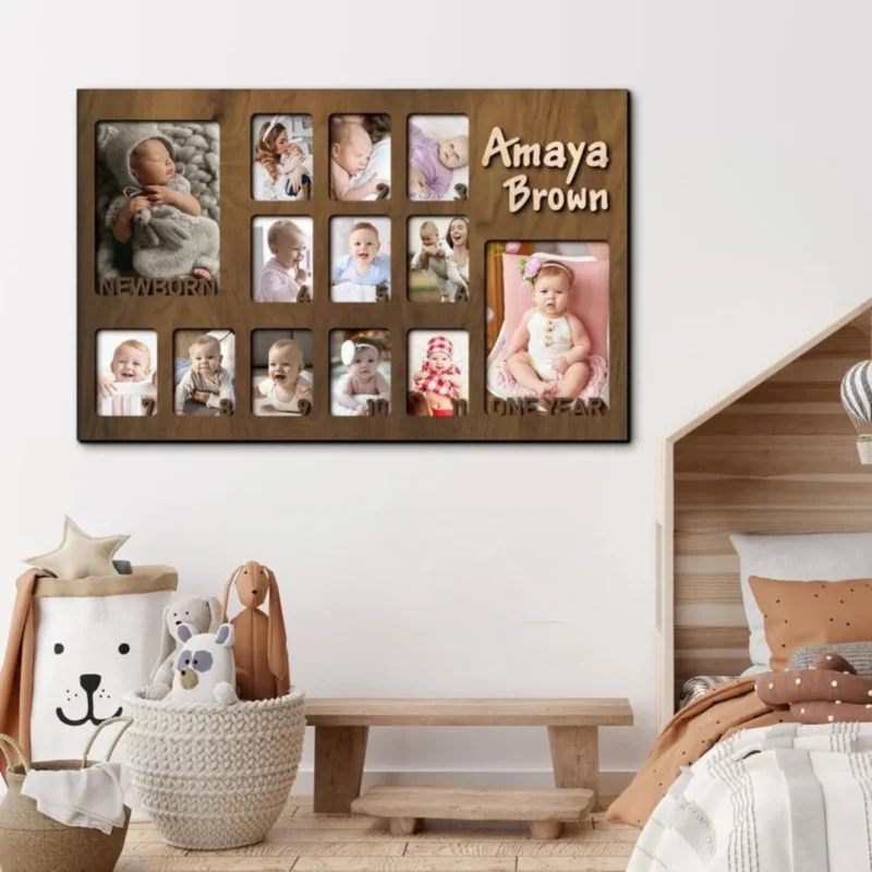 Custom Baby Photo Frame - First Year Milestone